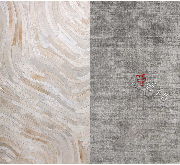 图片[3]-现代高清新中式客厅简约圆形无缝地毯毛毯材质su贴图库3dmax素材-刷子库