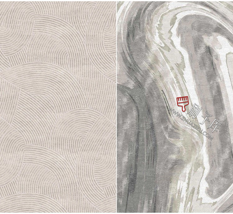 图片[5]-现代高清新中式客厅简约圆形无缝地毯毛毯材质su贴图库3dmax素材-刷子库