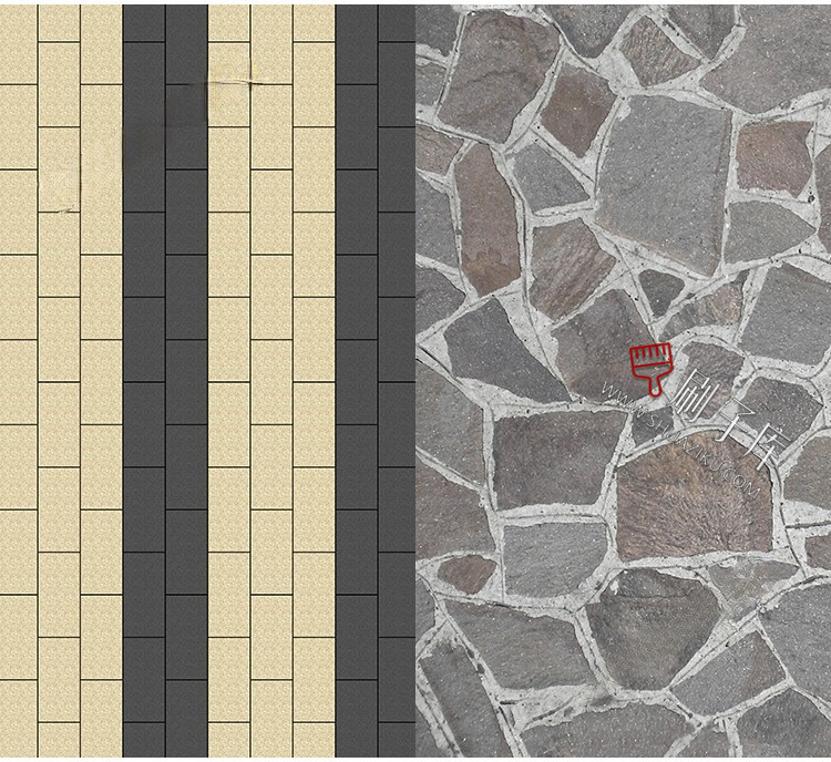 图片[4]-景观铺装材质贴图SU建筑室外广场墙面地面PS石材花岗岩高清3D素材-刷子库