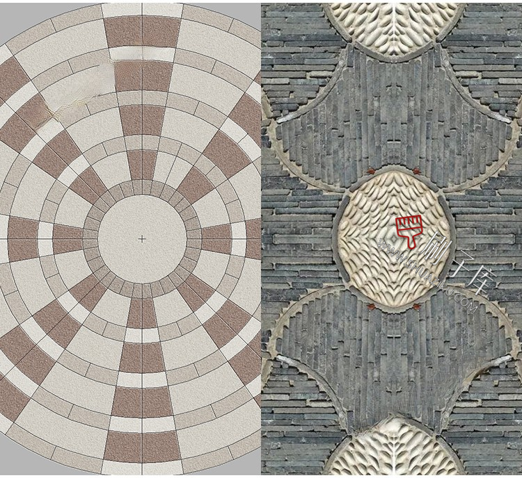图片[17]-景观铺装材质贴图SU建筑室外广场墙面地面PS石材花岗岩高清3D素材-刷子库