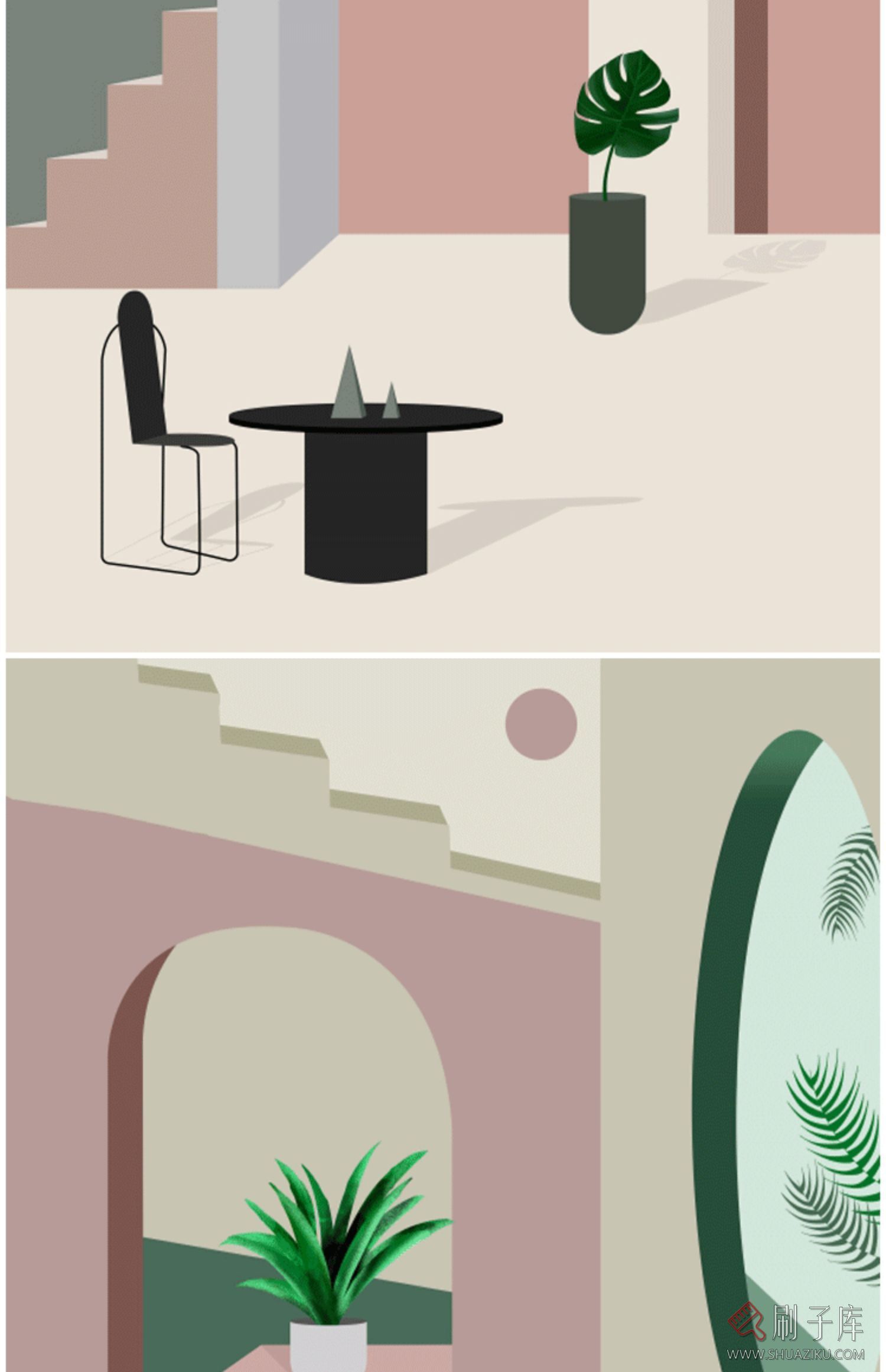 3DMAX挂画贴图 莫兰迪色调挂画贴图合集素材 现代挂画贴图素材-7