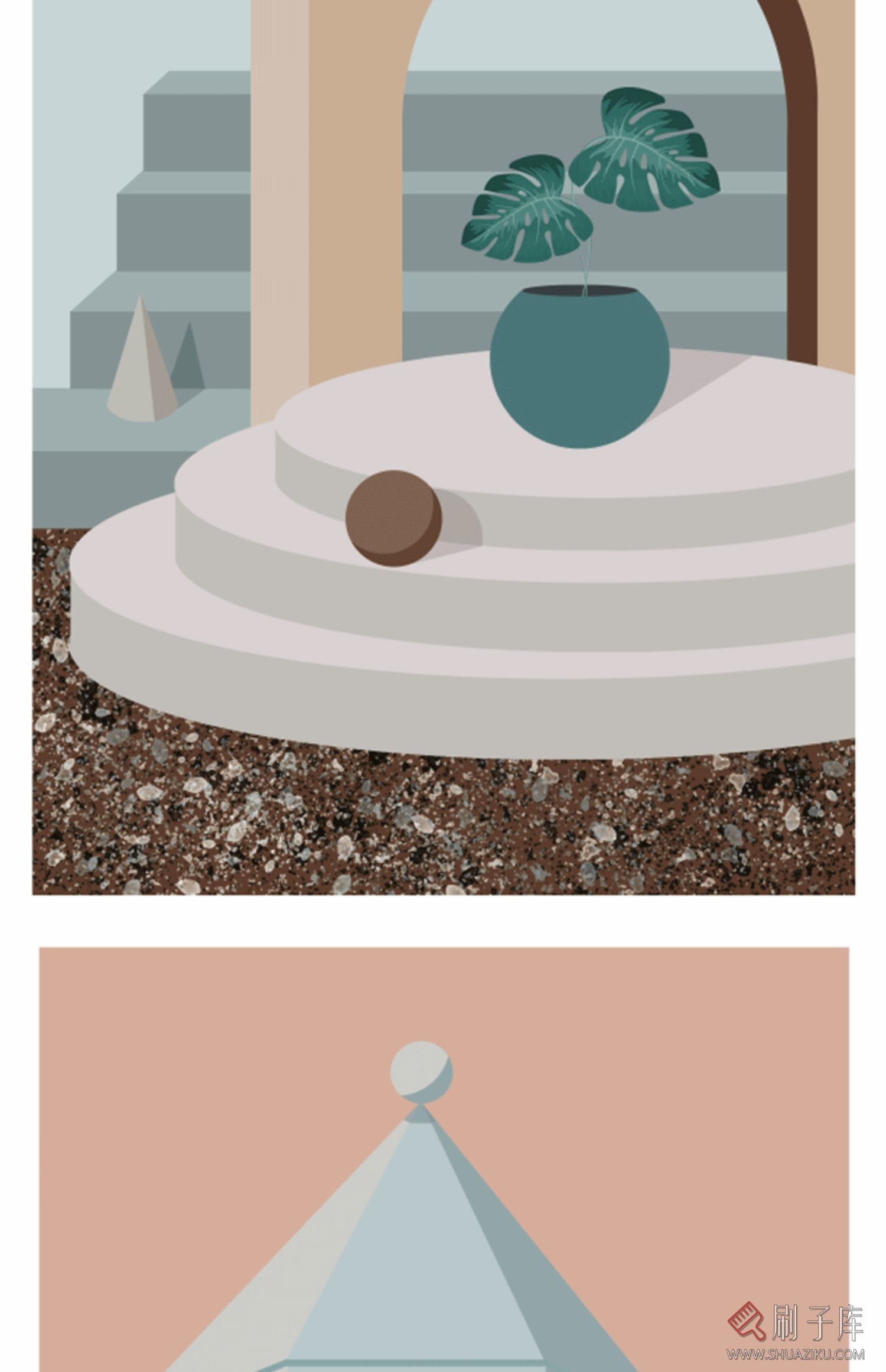 3DMAX挂画贴图 莫兰迪色调挂画贴图合集素材 现代挂画贴图素材-17