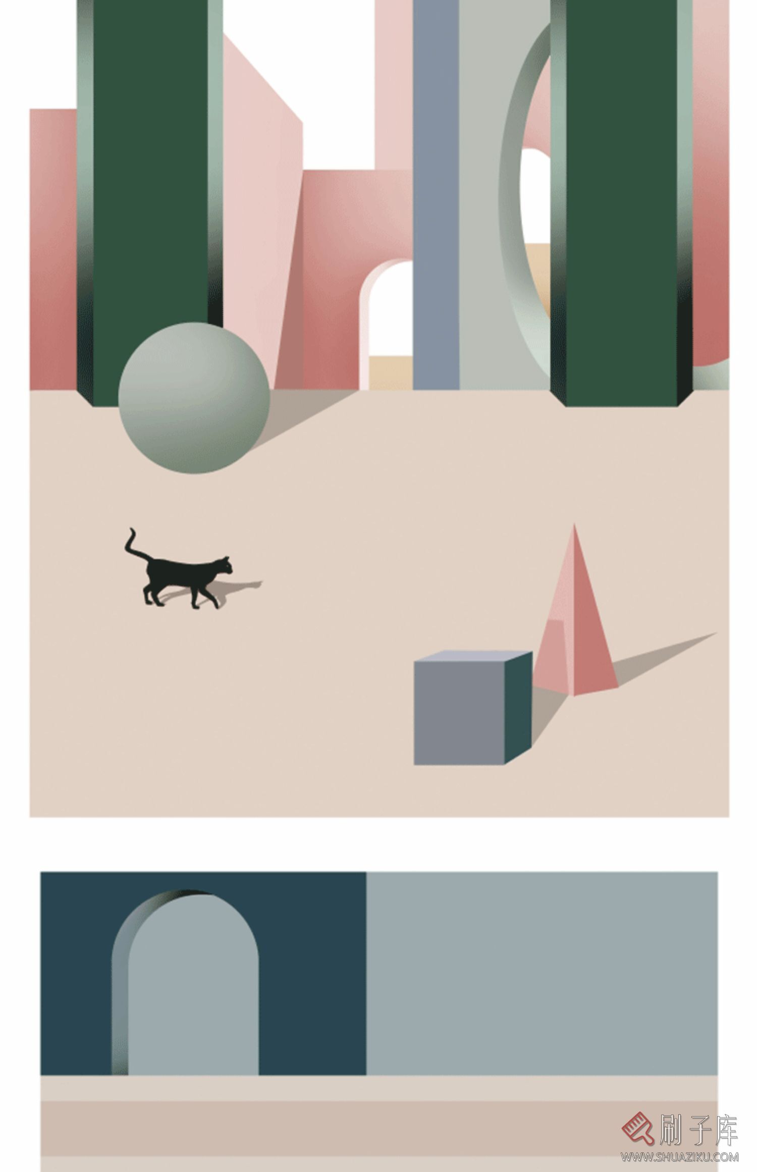 3DMAX挂画贴图 莫兰迪色调挂画贴图合集素材 现代挂画贴图素材-28