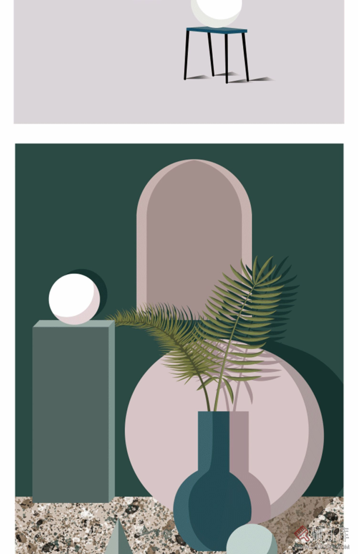 3DMAX挂画贴图 莫兰迪色调挂画贴图合集素材 现代挂画贴图素材-34