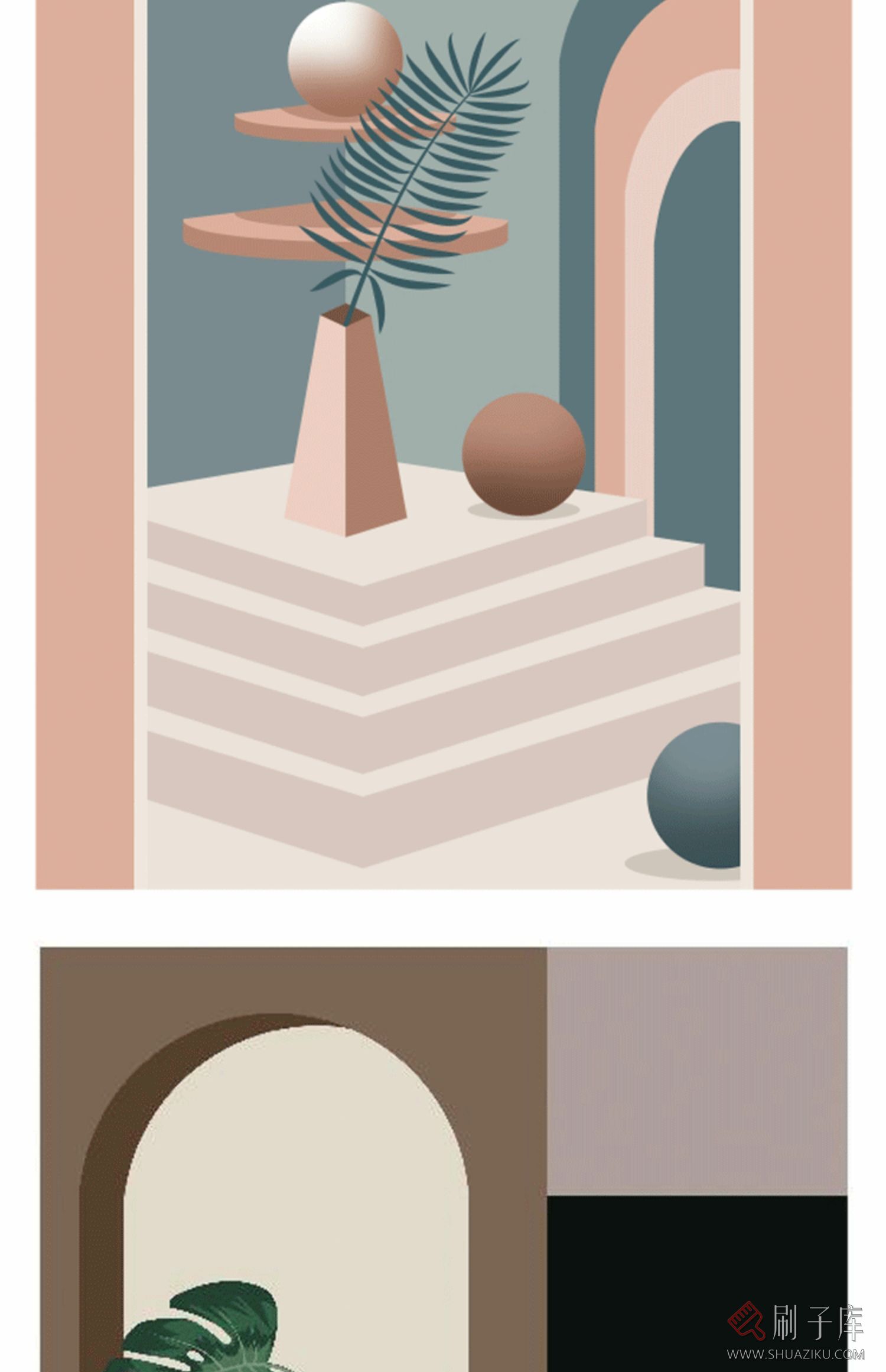 3DMAX挂画贴图 莫兰迪色调挂画贴图合集素材 现代挂画贴图素材-41