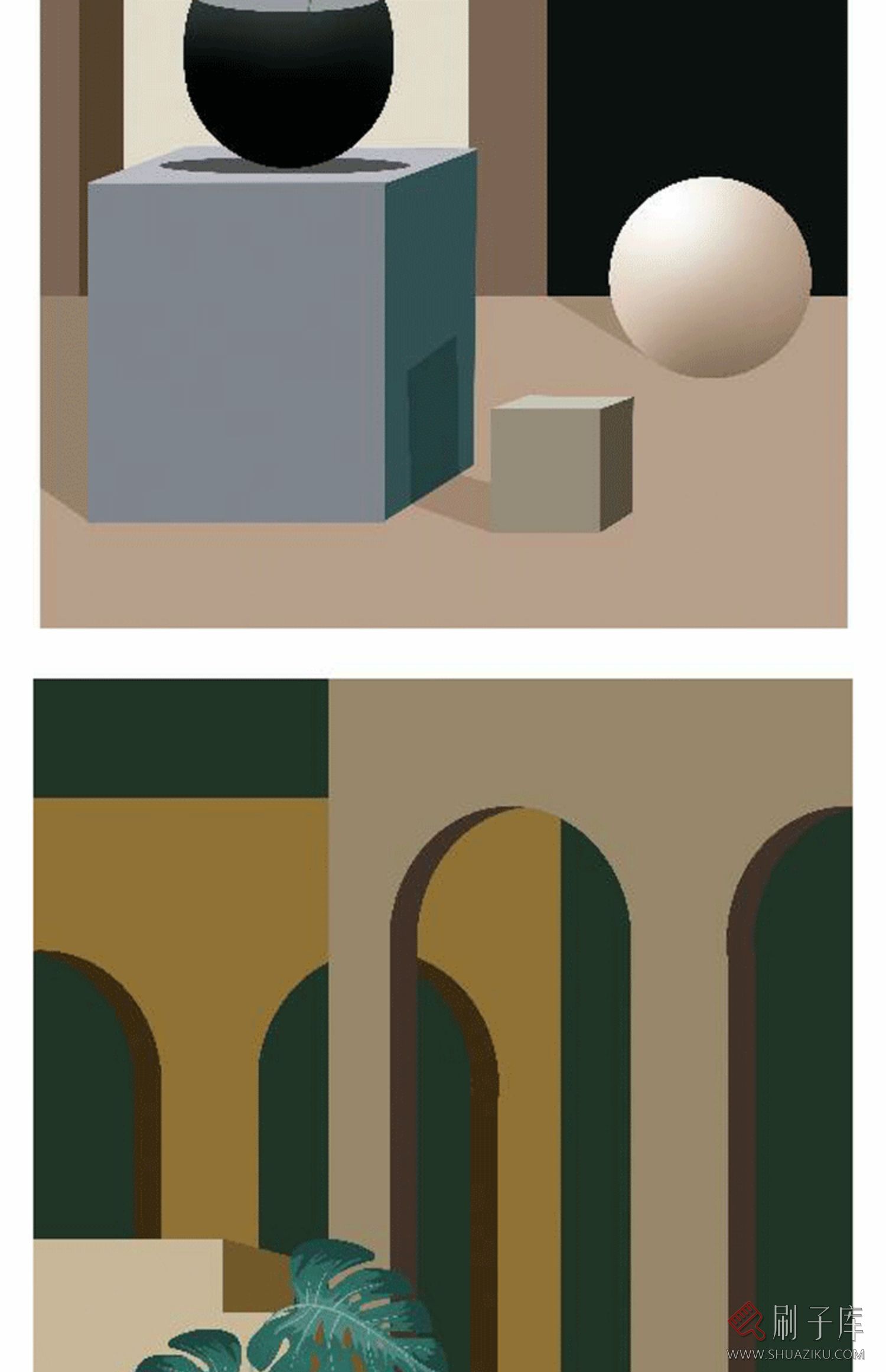 3DMAX挂画贴图 莫兰迪色调挂画贴图合集素材 现代挂画贴图素材-43