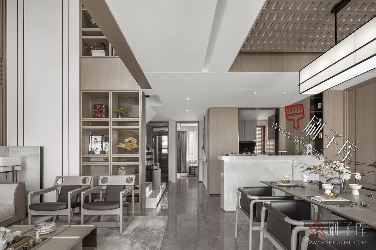 图片[17]-别墅空间现代侘寂风奶油风新中式欧式美式装修设计效果图参考图纸-刷子库