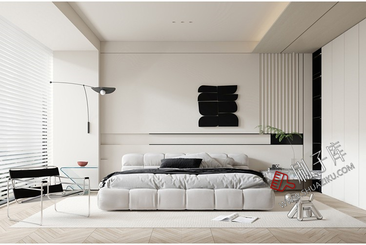 图片[4]-现代简约极简风高级灰家装整体黑白灰客厅餐厅3D模型库3Dmax-刷子库