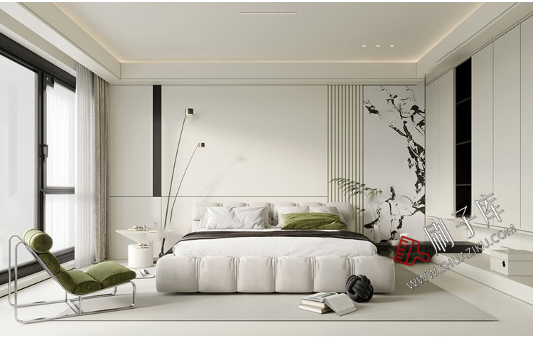 图片[16]-现代简约极简风高级灰家装整体黑白灰客厅餐厅3D模型库3Dmax-刷子库