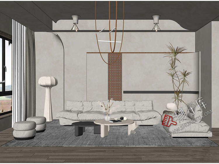 图片[12]-侘寂风格草图大师现代极简家装室内设计客厅卧室SU模型素材-刷子库