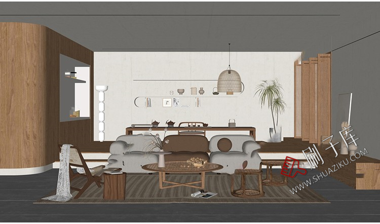 图片[25]-侘寂风格草图大师现代极简家装室内设计客厅卧室SU模型素材-刷子库