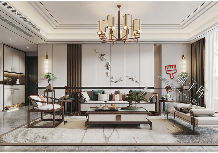 图片[11]-新中式室内3DMAX家装场景设计素材客厅餐厅卧室厨房3d模型库-刷子库