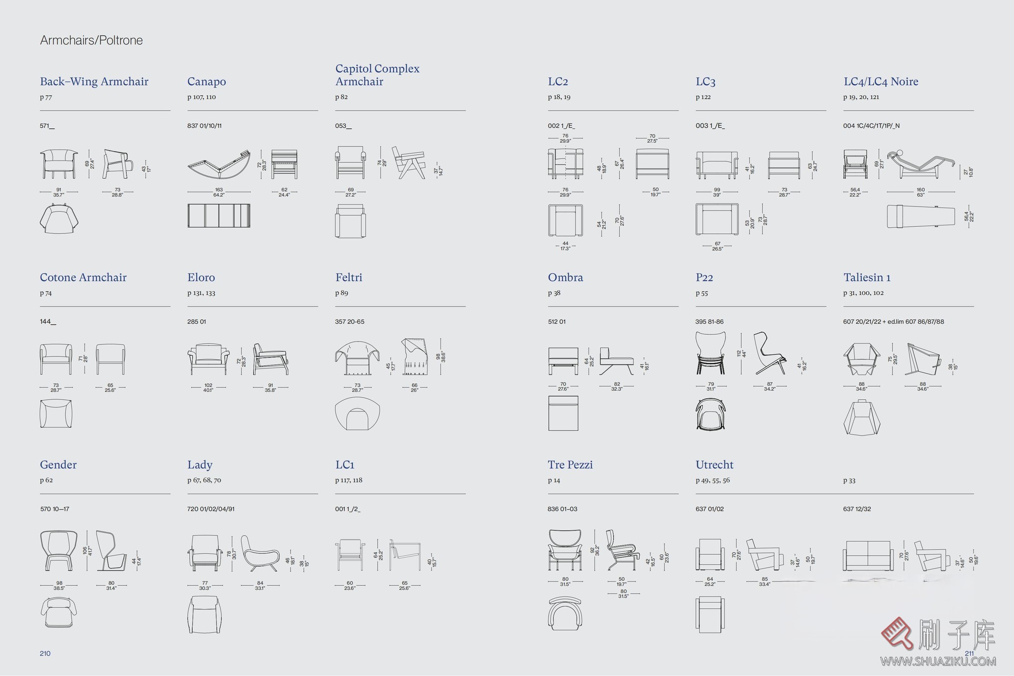 图片[14]-国外家居品牌CASSINA家具CAD图块+PSD分层素材+3D模型-刷子库