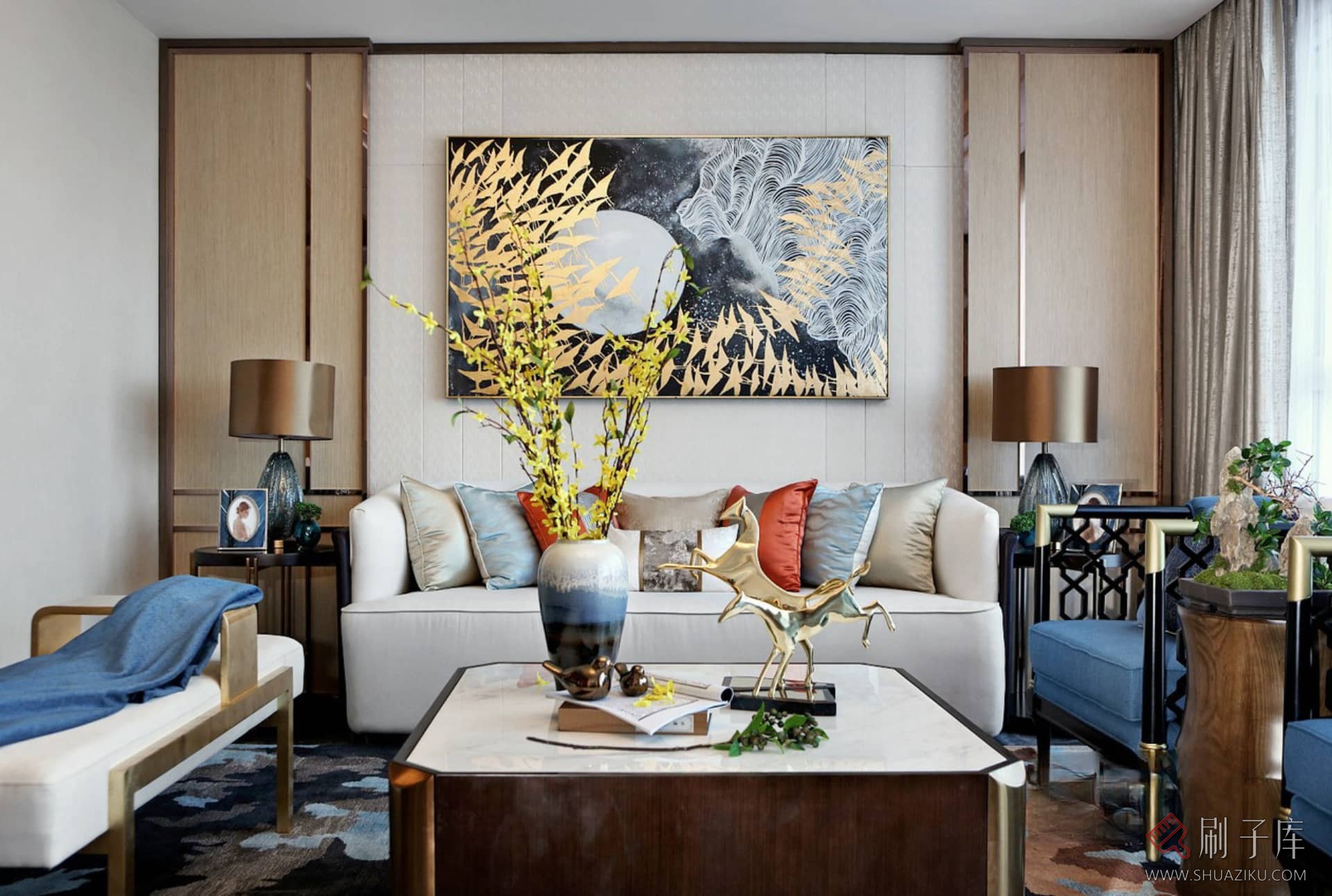 图片[7]-57套新中式风格样板间别墅案例参考图-刷子库