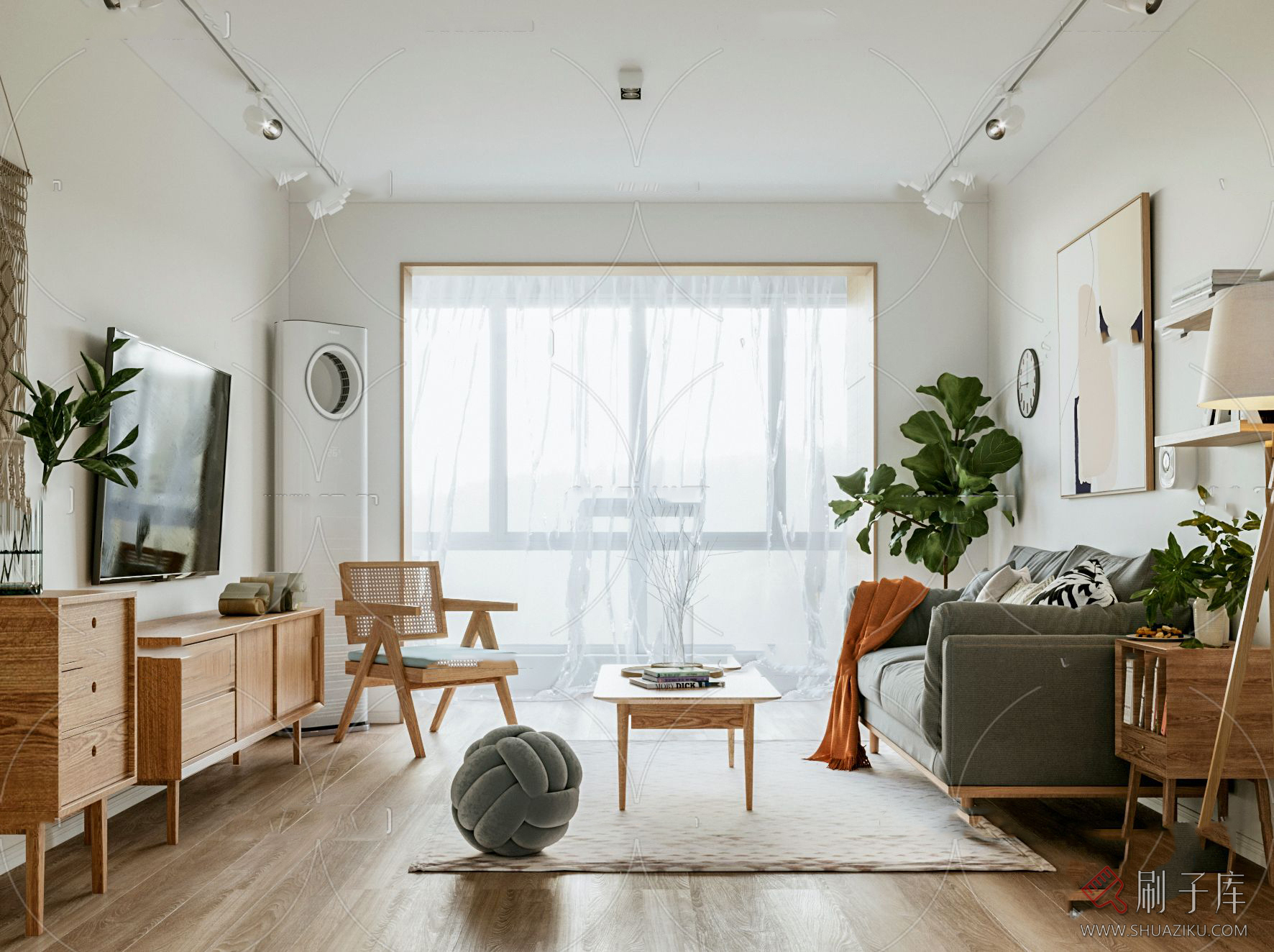 图片[12]-日式风格3d模型家装新中式禅意卧室客厅餐厅茶楼设计3dmax-刷子库