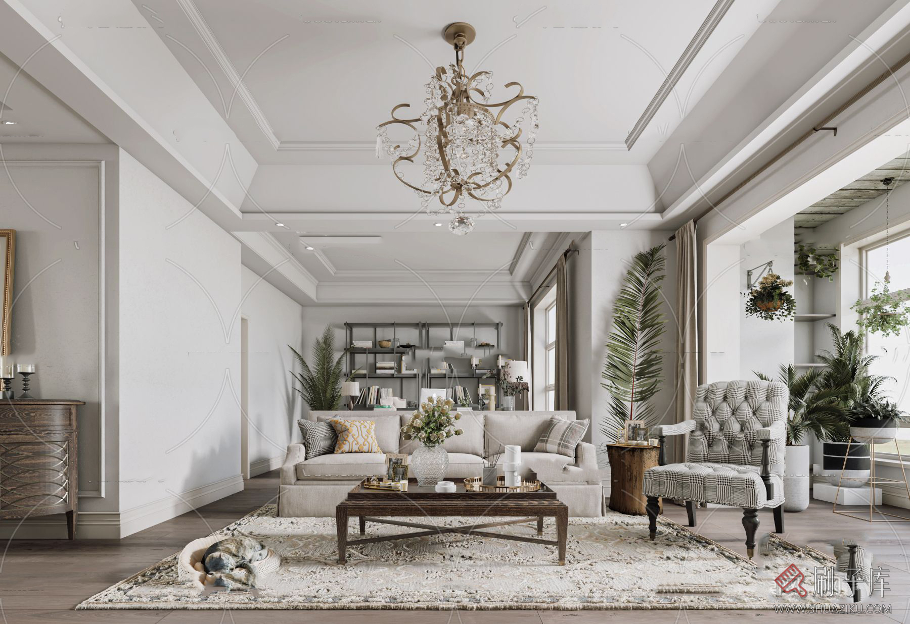 图片[34]-美式风格3dmax家装素材室内客厅餐厅卧室书房场景3d模型库-刷子库