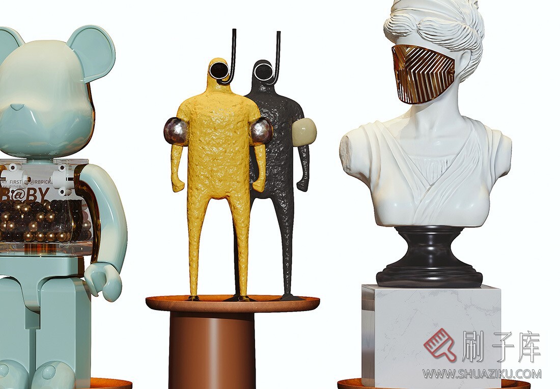 图片[1]-现代潮玩雕塑饰品摆件-刷子库