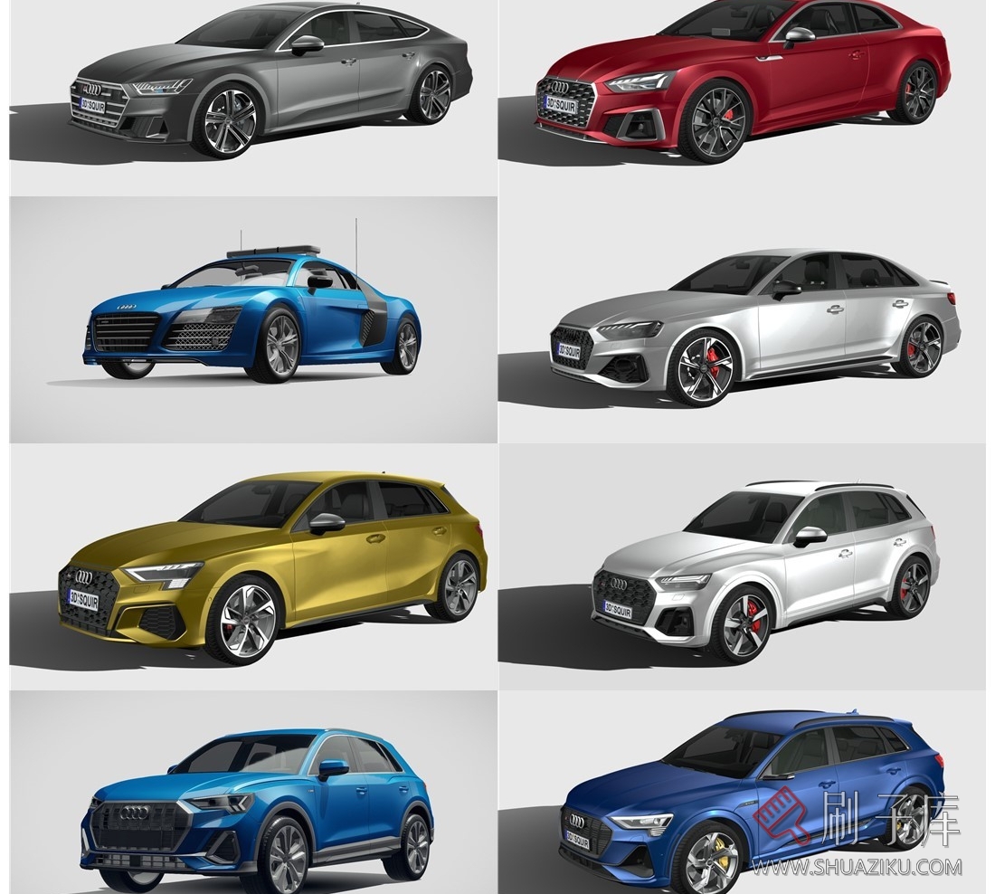 图片[3]-奥迪-AUDI汽车3D模型合集FBX格式-刷子库