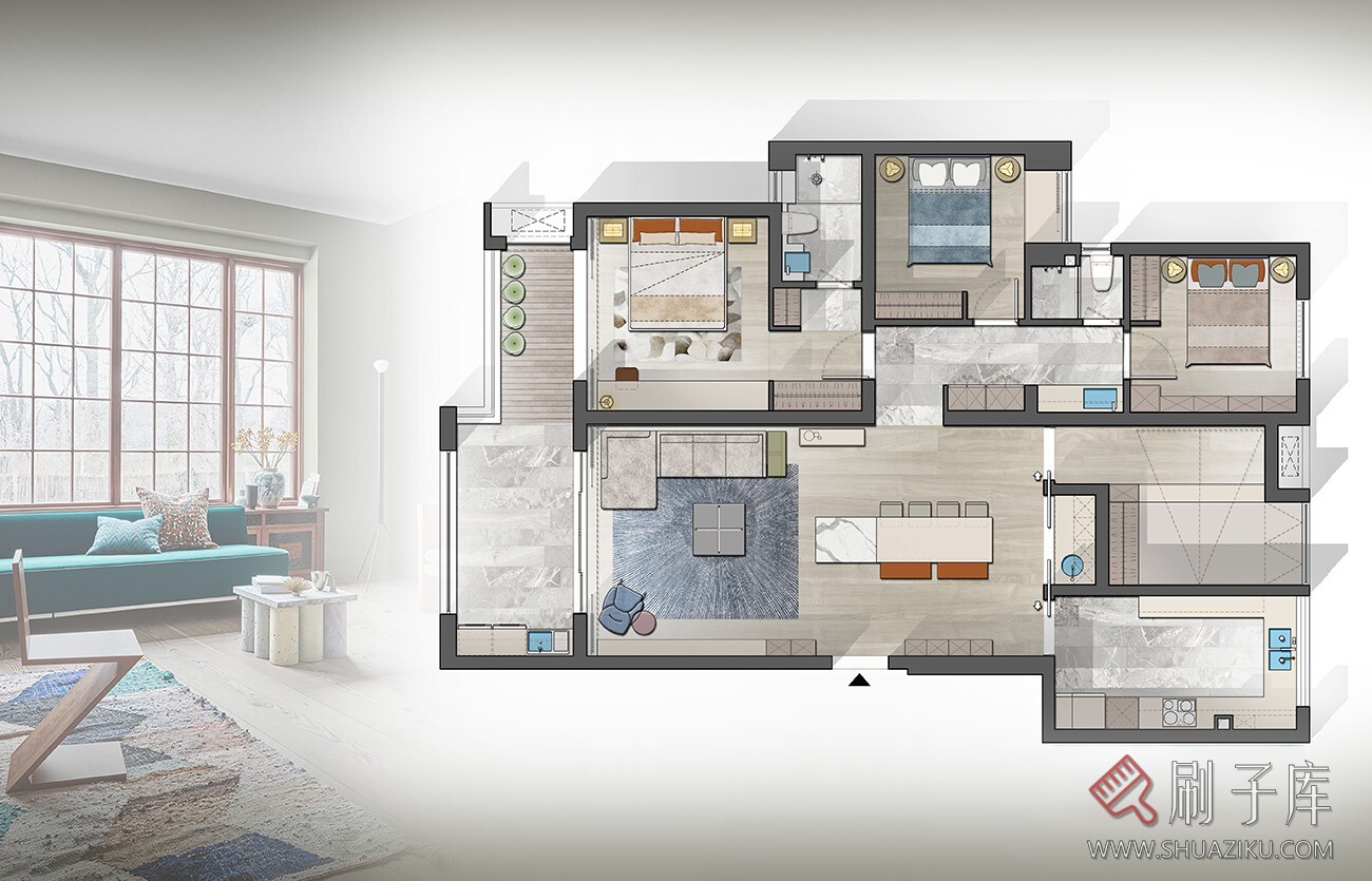 图片[3]-《 15种不同风格彩色平面图-PSD源文件 》-刷子库