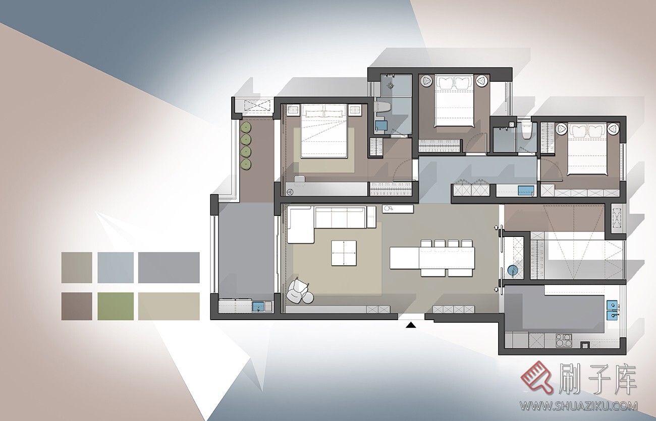 图片[9]-《 15种不同风格彩色平面图-PSD源文件 》-刷子库