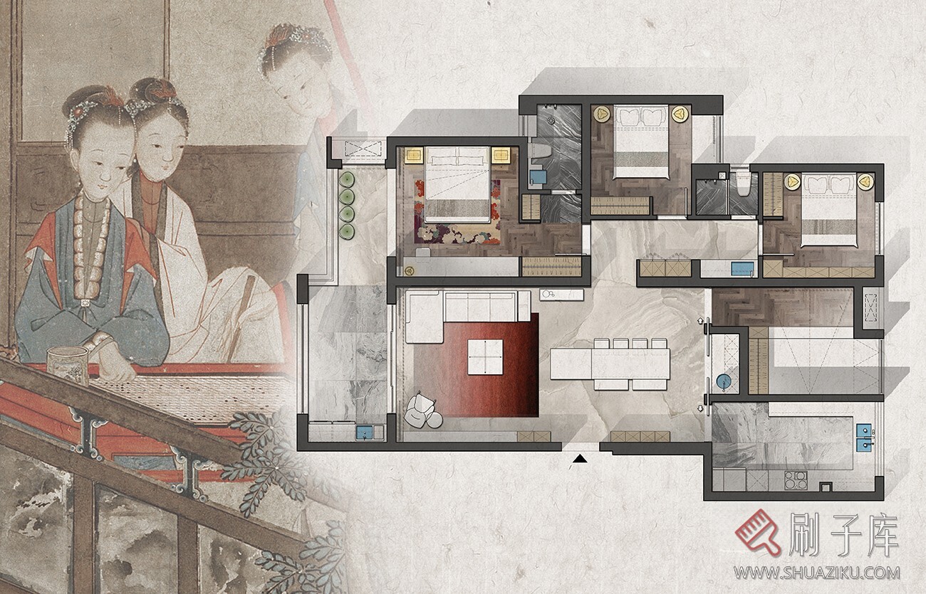 图片[13]-《 15种不同风格彩色平面图-PSD源文件 》-刷子库