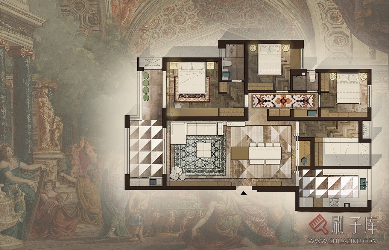 图片[15]-《 15种不同风格彩色平面图-PSD源文件 》-刷子库