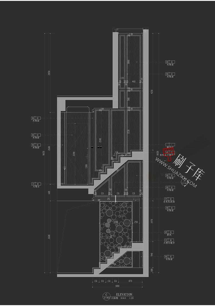 图片[4]-室内住宅楼梯节点大样图平面立面图剖面图扶手栏杆cad图纸施工图-刷子库