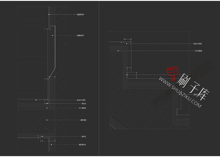 图片[6]-室内住宅楼梯节点大样图平面立面图剖面图扶手栏杆cad图纸施工图-刷子库