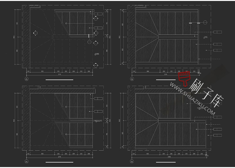 图片[8]-室内住宅楼梯节点大样图平面立面图剖面图扶手栏杆cad图纸施工图-刷子库