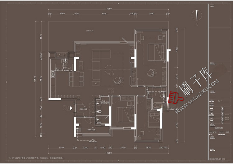 图片[10]-家装无主灯全套cad施工图纸平立面室内设计客厅卧室吊顶装修素材-刷子库