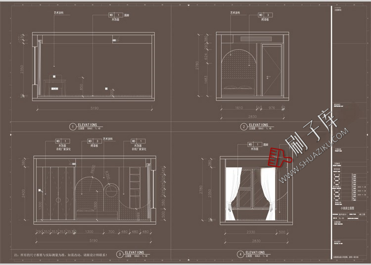 图片[16]-家装无主灯全套cad施工图纸平立面室内设计客厅卧室吊顶装修素材-刷子库