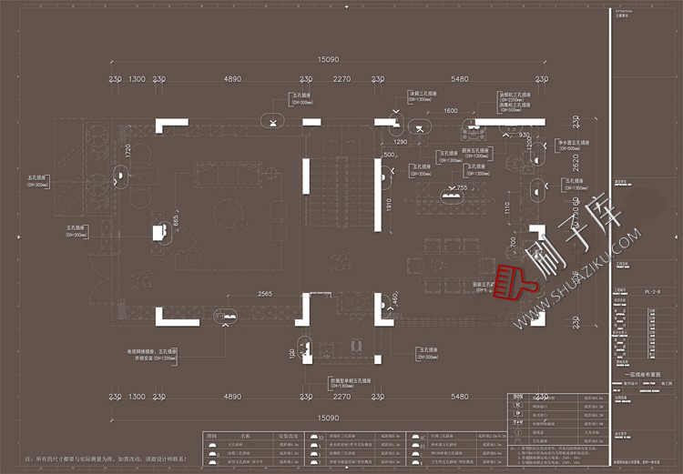 图片[25]-家装无主灯全套cad施工图纸平立面室内设计客厅卧室吊顶装修素材-刷子库