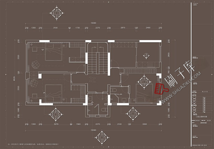图片[30]-家装无主灯全套cad施工图纸平立面室内设计客厅卧室吊顶装修素材-刷子库