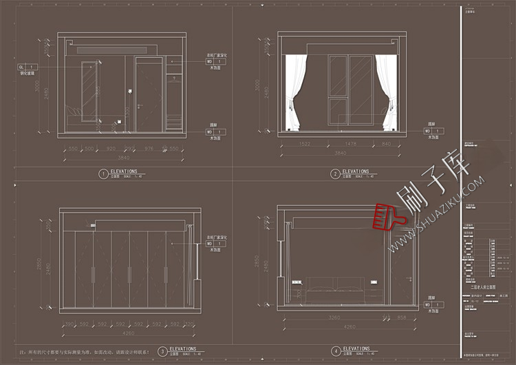 图片[32]-家装无主灯全套cad施工图纸平立面室内设计客厅卧室吊顶装修素材-刷子库