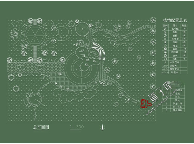 图片[4]-别墅花园庭院设计方案CAD图库平面图植物园林景观施工图图例素材-刷子库