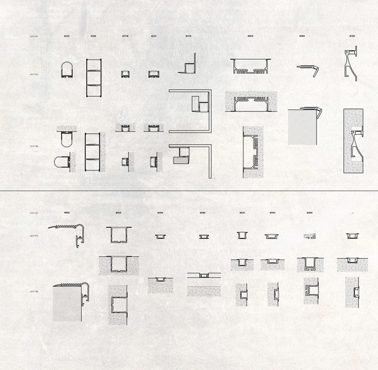 图片[3]-LED灯光型材参数表cad图库施工图设计节点大样深化样式剖面图参考-刷子库