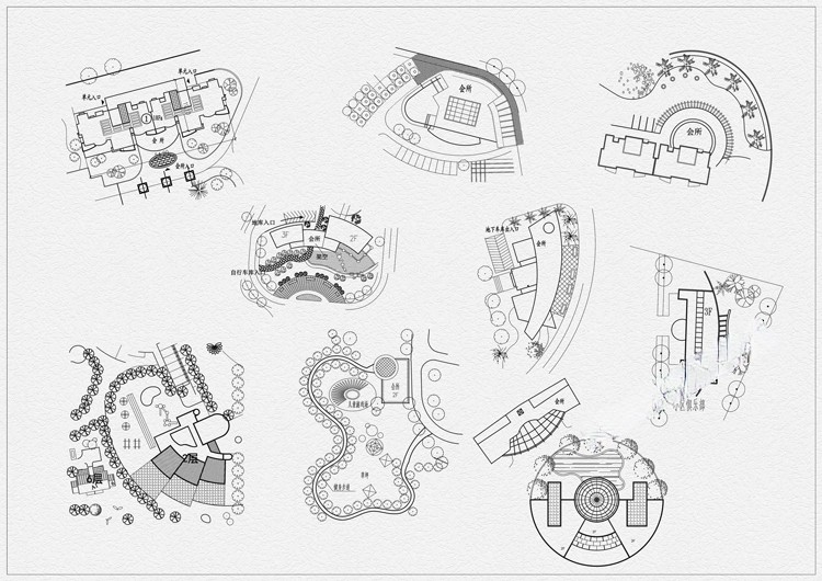 图片[7]-园林景观公园花园庭院子小品小样室外设计平面布局图CAD图库素材-刷子库