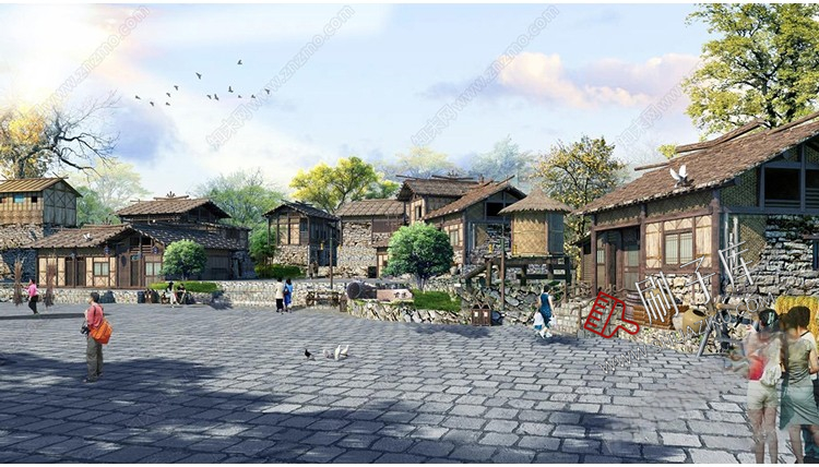 图片[5]-新中式美丽乡村农业生态旅游文化广场民宿公园建筑景观SU模型CAD-刷子库