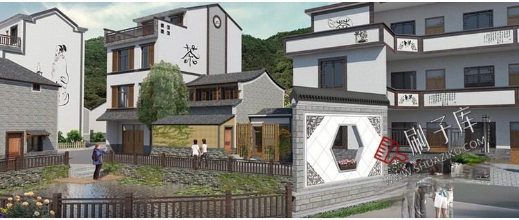 图片[12]-新中式美丽乡村农业生态旅游文化广场民宿公园建筑景观SU模型CAD-刷子库