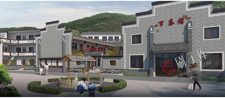 图片[13]-新中式美丽乡村农业生态旅游文化广场民宿公园建筑景观SU模型CAD-刷子库