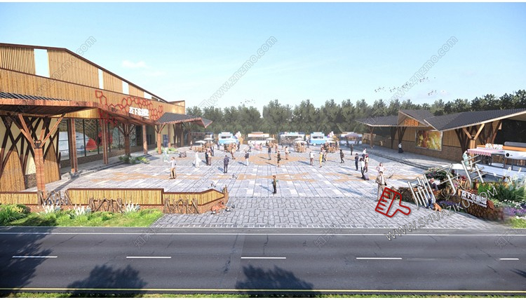 图片[16]-新中式美丽乡村农业生态旅游文化广场民宿公园建筑景观SU模型CAD-刷子库