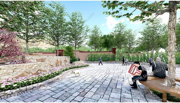 图片[20]-新中式美丽乡村农业生态旅游文化广场民宿公园建筑景观SU模型CAD-刷子库