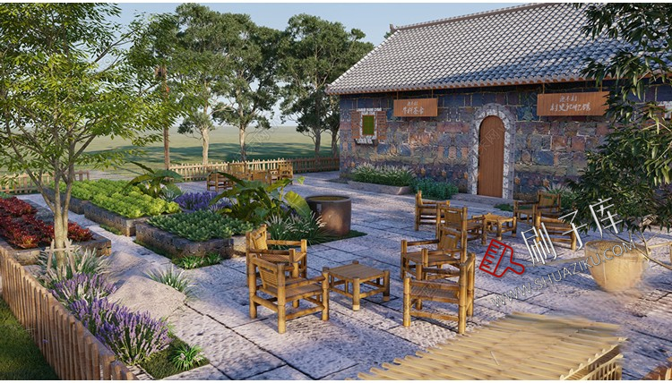 图片[23]-新中式美丽乡村农业生态旅游文化广场民宿公园建筑景观SU模型CAD-刷子库