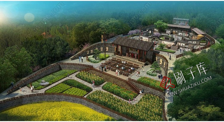 图片[26]-新中式美丽乡村农业生态旅游文化广场民宿公园建筑景观SU模型CAD-刷子库