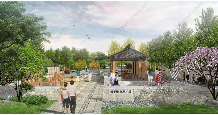 图片[28]-新中式美丽乡村农业生态旅游文化广场民宿公园建筑景观SU模型CAD-刷子库