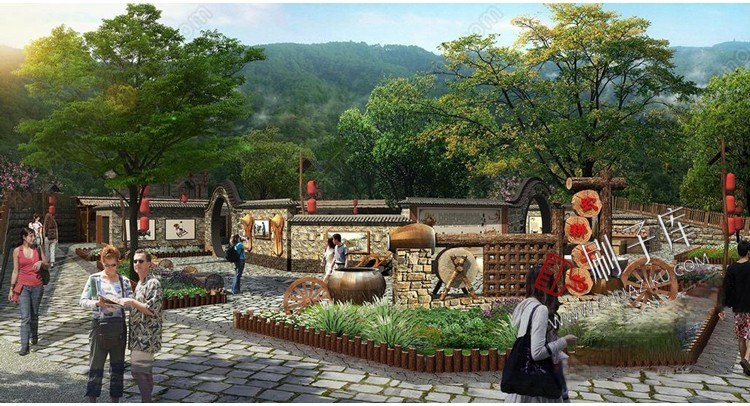 图片[27]-新中式美丽乡村农业生态旅游文化广场民宿公园建筑景观SU模型CAD-刷子库