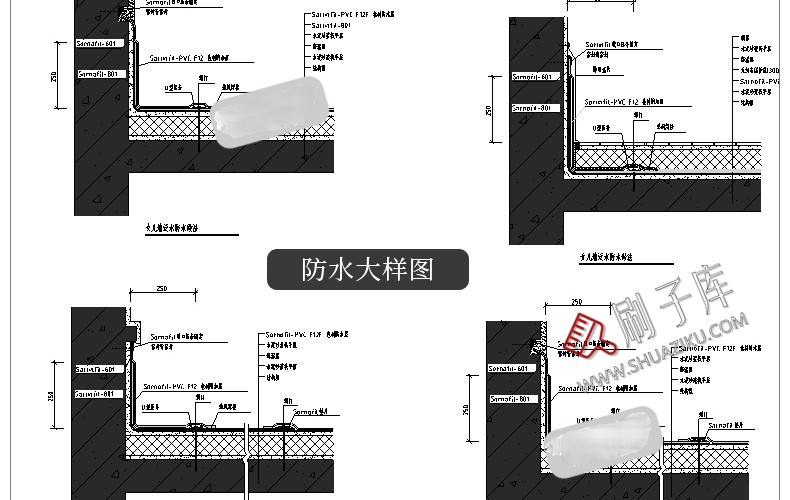 图片[9]-建筑设计院CAD通用详图节点大样图楼梯地面屋面钢结构施工图素材-刷子库