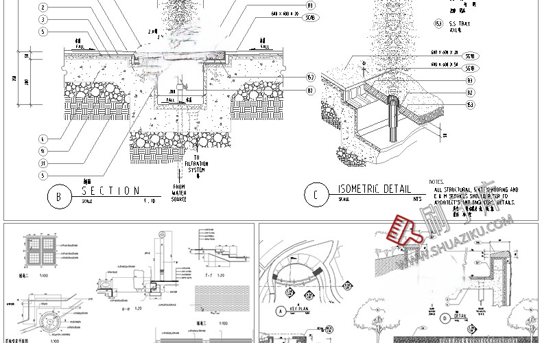 图片[13]-园林景观设计小品细部CAD节点大样平面立面剖面施工图纸图库素材-刷子库