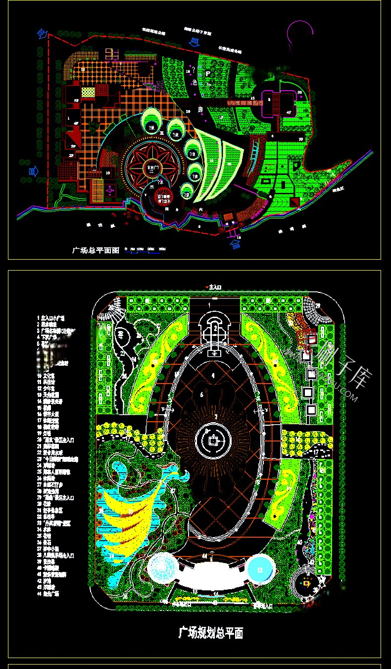 图片[3]-河道湿地公园广场现代社区园林景观规划平面设计方案CAD施工图纸-刷子库