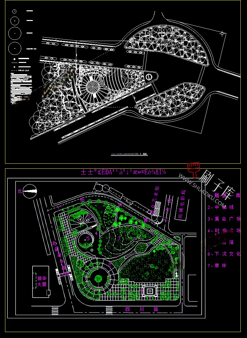 图片[10]-河道湿地公园广场现代社区园林景观规划平面设计方案CAD施工图纸-刷子库